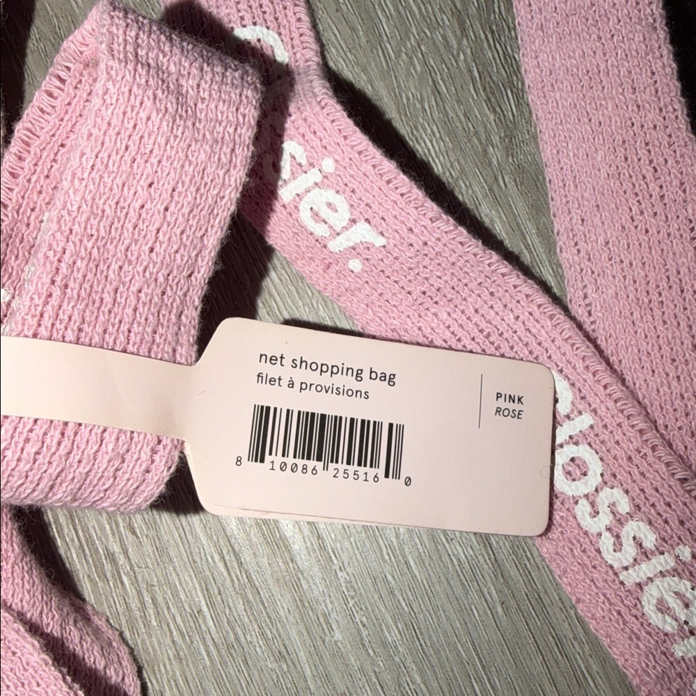 Glossier Limited Edition Pink Rose Market Net Beach Market Shopping Bag - Picture 5 of 5